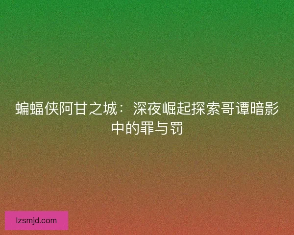 蝙蝠侠阿甘之城：深夜崛起探索哥谭暗影中的罪与罚